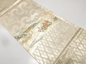 屋敷風景模様織り出し 袋帯